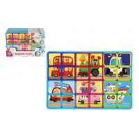 Puzzle magnetické doskové doprava plast vo fólii 30x20x1cm 12ks v boxe 24m+