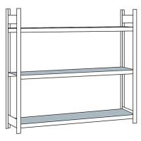 Regál s veľkým rozpätím, s oceľovou policou, výška 2000 mm SCHULTE