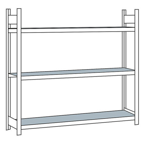 Regál s veľkým rozpätím, s oceľovou policou, výška 2000 mm SCHULTE
