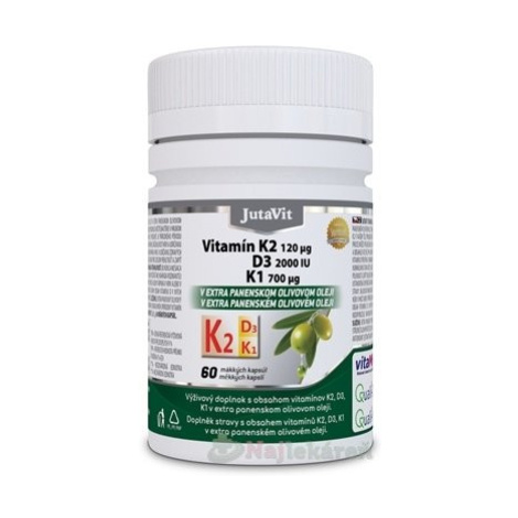 JutaVit Vitamín K2 120 µg, D3 2000 IU, K1 700 µg, 60 cps