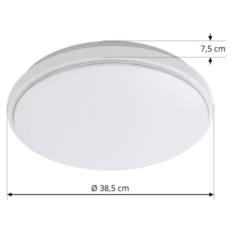 Lindby LED stropné svietidlo Glamo, chróm/biela, plast, IP44