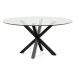 Čierny okrúhly jedálenský stôl so sklenenou doskou ø 150 cm Argo – Kave Home