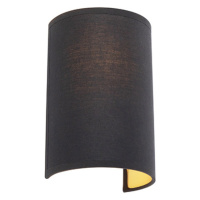 Moderné nástenné svietidlo čiernej a zlatej farby - Simple Drum