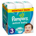 PAMPERS Active Baby-Dry mesačné balenie 3 MIDI 6-10 kg 208 kusov
