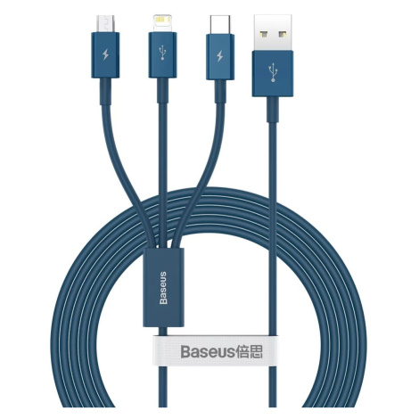 Kábel USB cable 3in1 Baseus Superior Series, USB to micro USB / USB-C / Lightning, 3.5A, 1.2m (b