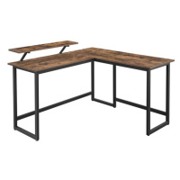 Sconto Rohový písací stôl MONA II čierna/hnedá