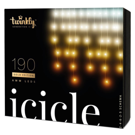 Twinkly Icicle Gold Edition inteligentné svetielka 190 ks 5m