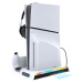 iPega P5S006 Multifunkčný Nabíjací RGB Stojan s Chladením pre PS5 Slim biely