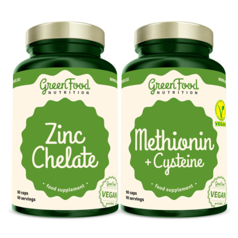 GREENFOOD NUTRITION Metionín + cysteín 90 kapsúl + zinc chelate 60 kapsúl