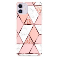 Huawei P40, silikónové puzdro, polygonálny mramorový vzor, Wooze Geometric Marble, farba/ružová