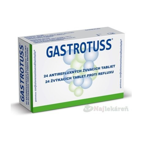 Gastrotuss tabliety žuvacie antirefluxné 24 ks