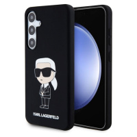 Karl Lagerfeld Liquid Silicone Ikonik NFT Zadný Kryt pre Samsung Galaxy S24 Black