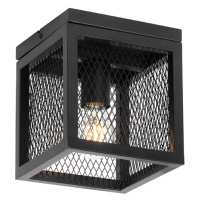 Priemyselná stropná lampa čierna - Cage Mesh
