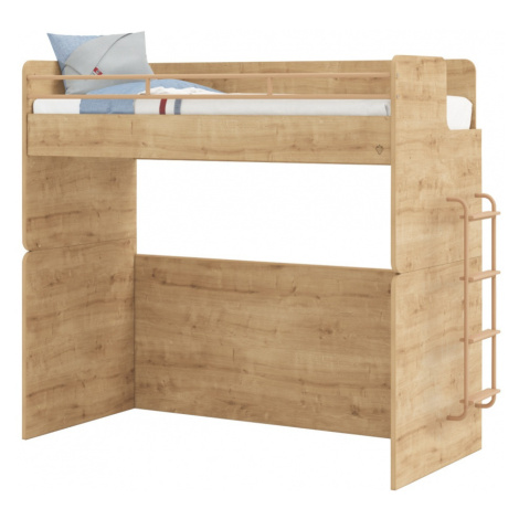 Vyvýšená posteľ s rebríkom cody modular - dub
