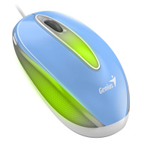 Genius DX-Mini / Myš, drôtová, optická, 1000DPI, 3 tlačidlá, USB, RGB LED, modrá