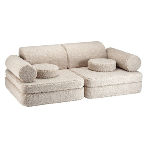 Svetlohnedá detská pohovka z textílie buklé 132 cm Settee – Wigiwama