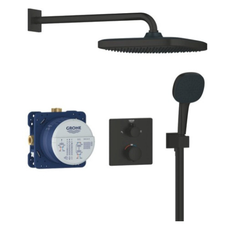Sprchový systém GROHE Precision Thermostat vrátane podomietkového telesa čierna matná 348822430
