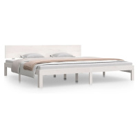 vidaXL Rám postele biely masívna borovica 200x200 cm