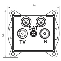 LOGI Zásuvka dvojitá 2x SAT-TV-R koncová - čierna matná