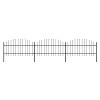 vidaXL Záhradný plot s hrotmi, oceľ (1-1,25)x5,1 m, čierny