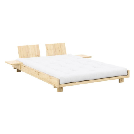 Dvojlôžková posteľ z borovicového dreva s roštom v prírodnej farbe 180x200 cm Social Bed – Karup Karup Design