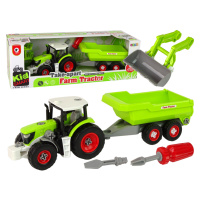 mamido Konštrukčný traktor s návesom zelený