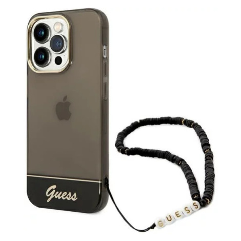 Kryt Guess GUHCP14LHGCOHK iPhone 14 Pro 6,1" black hardcase Translucent Pearl Strap (GUHCP14LHGC