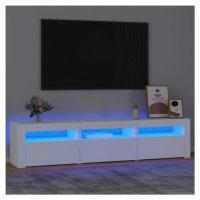 vidaXL TV skrinka s LED svetlami biely 180x35x40 cm