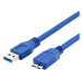 Kábel USB-A (male) na USB Micro-B (male), 1,5m, modrá