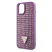 Guess Rhinestones Triangle Metal Logo Kryt pre iPhone 15 Purple