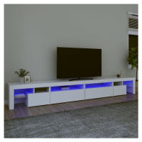 vidaXL TV skrinka s LED svetlami biela 290x36,5x40 cm