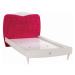 Študentská posteľ 120x200cm rosie - biela/rubínová