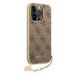 Plastové puzdro Guess na Apple iPhone 14 Pro GUHCP14LGF4GBR 4G Charms hnedé