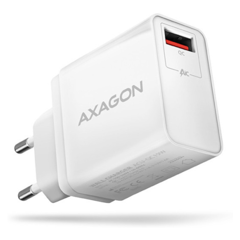 AXAGON ACU-QC19W, QC nabíjačka do siete 19W, 1x USB-A port, QC3.0/AFC/FCP/SMART, biela