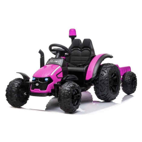 mamido  Detský elektrický traktor s vlečkou Truck ružový