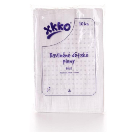 KIKKO Bavlnené plienky XKKO Classic 70x70 (10 ks) - biele