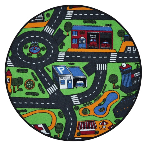 Dětský kusový koberec City life kruh - 67x67 (průměr) kruh cm Vopi koberce