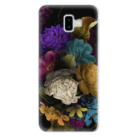 Odolné silikónové puzdro iSaprio - Dark Flowers - Samsung Galaxy J6+
