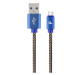 Kabel CABLEXPERT CC-USB2J-AMCM-2M-BL USB 2.0 AM na Type-C kabel (AM/CM), 2m, opletený, jeans, bl