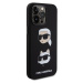 Karl Lagerfeld Liquid Silicone Karl and Choupette Heads Zadný Kryt pre iPhone 15 Pro Max Black