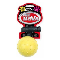 Pet Nova RUB ROPEBALL M YELLOW hračka pre psy tvrdá gumená loptička žltá 6cm