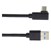 PREMIUMCORD Kábel USB typ C/M zahnutý konektor 90 ° - USB 3.0 A/M, 2m