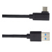 PREMIUMCORD Kábel USB typ C/M zahnutý konektor 90 ° - USB 3.0 A/M, 2m