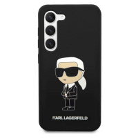 Karl Lagerfeld Liquid Silicone Ikonik NFT Zadný Kryt pre Samsung Galaxy S23 Black