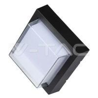 Záhradné LED nástenné svietidlo štvorcové 12W, 3000K, 550lm, čierne VT-831 (V-TAC)