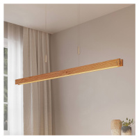 Lindby Alimara drevené závesné LED svietidlo 138cm