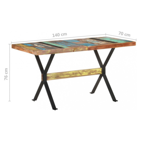 Jedálenský stôl drevo / oceľ Dekorhome 140x70x76 cm,Jedálenský stôl drevo / oceľ Dekorhome 140x7 vidaXL