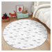 Detský koberec vo svetlosivo-bielej farbe ø 120 cm Comfort – Mila Home
