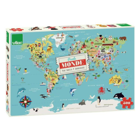 Vilac Puzzle Mapa sveta 500 dielikov