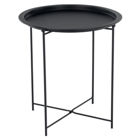 Príručný stolík s odnímateľnou táckou, čierna, RENDER Tempo Kondela
